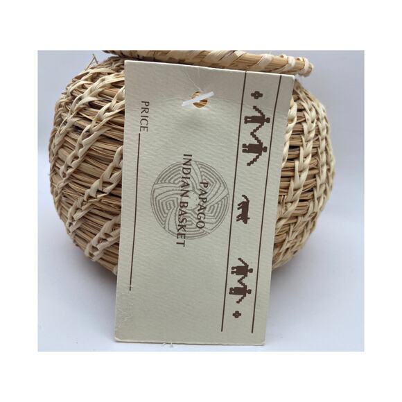 Papago Indian Basket with Lid Tohono O'odham The People of the Desert - Picture 3 of 9